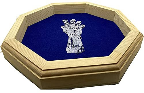 Vassoio per Dadi Deluxe in Legno di Bambù 30 cm - Accessorio Ottagonale per DnD e D&D - Rullo per Dadi Poliedrici e RPG (Vecna)