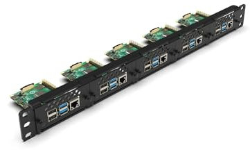Raspberry Pi 19 inch rack mount for 5x Pi. FRONT REMOVABLE!
