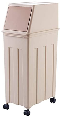 QYRKYP Poubelle, Poubelle Avec Couvercle À Ressort, Poubelle Pour La Maison, La Cuisine Et La Salle de N, Avec Roues/Kaki