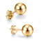 day.berlin 925 Silber Kugel Ohrstecker in Gold 18k vergoldet, runde Damen Ohrringe, 6mm Durchmesser rhodiniert mit Anlaufschutz, Ball Studs nickelfrei und wasserfest