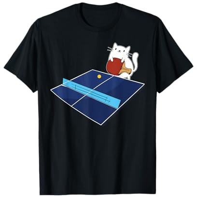Tischtennis Outfit Damen Katze Tischtennisspielerin Katzen T-Shirt