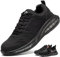 ISOOUS Zapatos de Seguridad Hombre Mujer Ligeros Zapatos de Trabajo con Punta de Acero Respirable Antideslizantes Anti-Piercing A Negro 36
