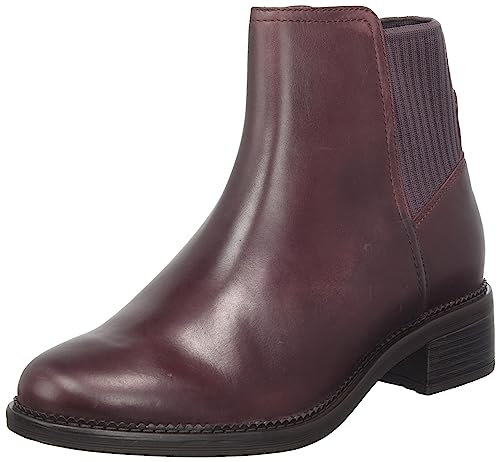 Clarks Maye Palm, Stivali Chelsea Donna, Pelle Bordeaux, 41 EU