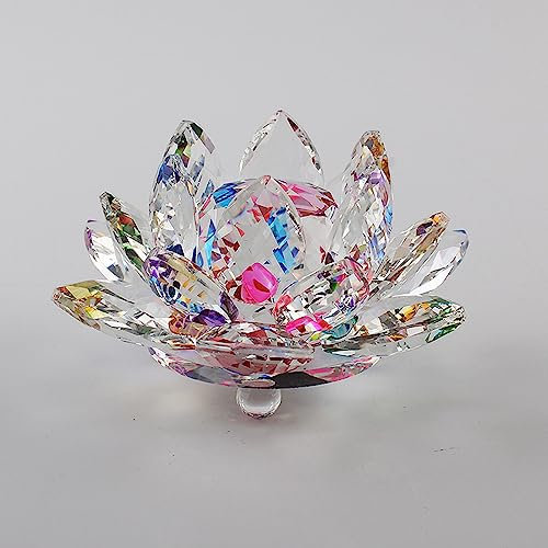 BBTISG Kristall-Lotusblume, dekorative Glas-Lotusblumenschale, Funkelnde Kristall-Lotusblume für Zuhause, Hochzeiten und Jahrestage (Farbe)