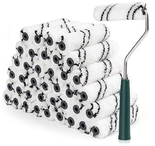 CoatPro Twools Farbroller, Farbwalze, 10,2 cm (1/3 Zoll), 40 Stück, 1 Farbrollerrahmen, kleine Farbrollen zum Streichen von Wänden, Mini-Farbroller für Malerei