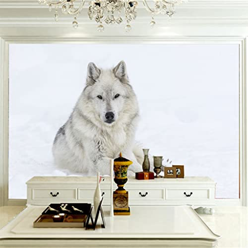 GOKSEL Papier Peint Panoramique Loup animal Taille:L150CMxH105CM 3D Moderne Papier Peint 3D Intissé Décoration Murale Intissé Chambre Salon Decoration