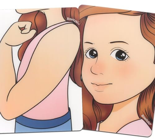 Bowitzki face painting practice board,2 pieces reusable colorful face paint practice board,painting makeup exercise template A4 size (Girl-1)