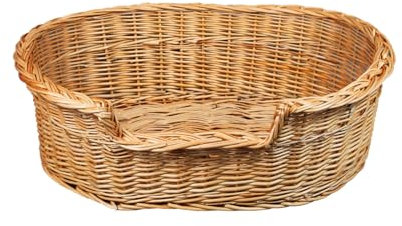 Damian-Wiklina Hundebett – Katzenbett – Hundeliege – Katzenliege – Katzenkorb – Hundekorb aus Weide – Hundekörbchen – BTH 54x38x12/17 cm – Kein Kissen