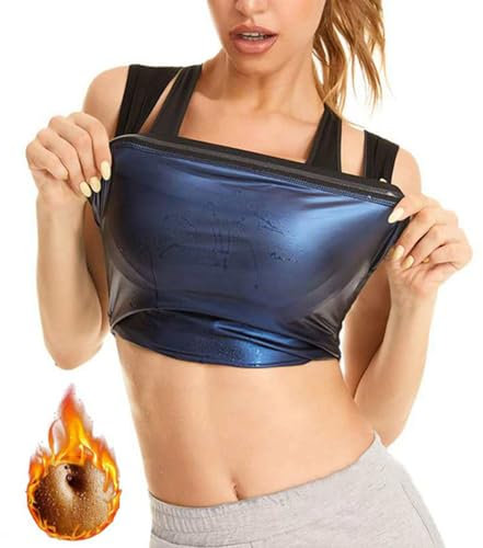 Weyot Sauna Weste Damen, Saunaanzüge Weste Sauna Abnehmen Korsett Schwitztop Damen Sauna Effekt Schweiß Schwitzen Trainings Tanktop Tank Top Damen, 4XL/5XL,Black