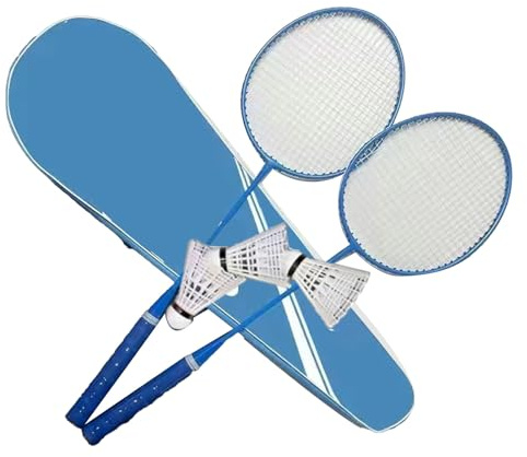 Badmintonschläger-Set, Leichte Badmintonschläger mit Federbällen für Erwachsene und Jugendliche