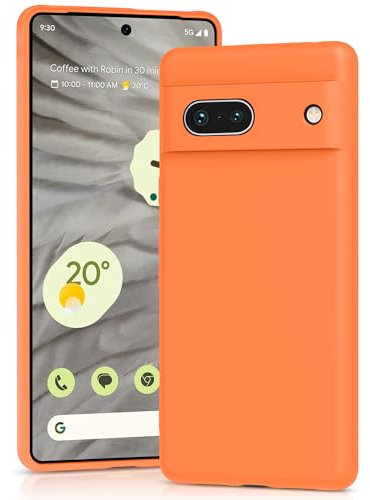 YATWIN Silicone Case for Google Pixel 7A 5G, Soft-Touch, Shockproof, DustProof, Antiskid Full Body Armour Phone Cover for Google Pixel 7A 5G - Orange