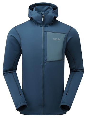 Rab Felpa con cappuccio in pile Superflux da uomo, Blu Tempesta, S