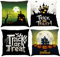 WROYGVY Halloween Kissenbezug, Halloween Kissen 45x45 4er Set, grüner and Black Baumwolle Leinen dekokissen Halloween deko für Wohnzimmer Sofa Garten dekokissen