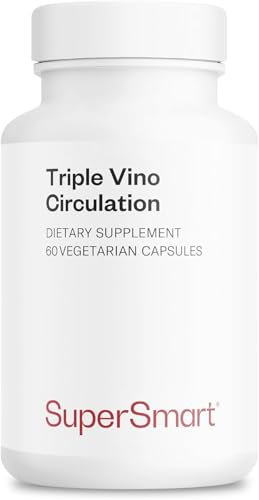 Triple Vino Circulation | Contre les Jambes Lourdes, Les Varices et Insuffisance Veineuse | Circulation Veineuse et Sanguine | Polyphénols de Vigne Rouge | Vegan | SuperSmart
