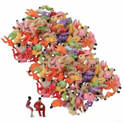 200 Stück Modelleisenbahn Personen Passagiere Maßstab 1:100 bemalte Personen Figuren sitzend verschiedene Posen Personen Modelle für Miniaturszenen Zugszenen Layout