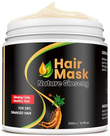 500ml Haarmaske Reparieren - Haarkur Mit Ginseng Essences für Tiefgreifende Reparatur Haarpflege Glanz Nourishing and Hydrating Gegen Haarbruch Für Geschädigtes Farbbehandeltes und Trockenes Haar