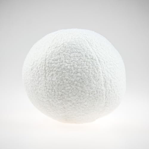 Decordruk Kissen - Runde Kissen - Sofakissen, Dekokissen, Kissen Aesthetic - Zierkissen mit Füllung - Kuschelkissen Flauschig - Rundeskissen Weiß - 30 x 30 x 30 cm