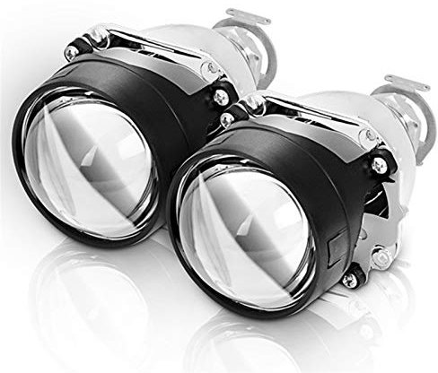 Angel Eyes Light,Car Led Bulbs Halo 2.5inch Universal HID Bi-xenon LHD High Low Beam Mini H1 Projector Lens Headlight Lenses H4 H7 Car Headlights Retrofit Styling(2X LHD With H1 LED)