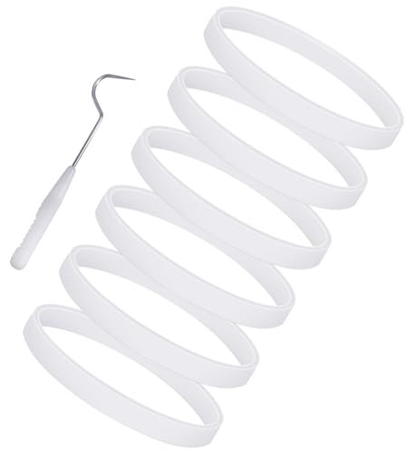 6 PCS Rubber Gaskets Replacement Seal for Ninja Blender, Blender Sealing Gasket for 7 Fins Blender Blade Attachment, Flexible White O-Ring Compatible with Ninja BL456-30 BL480 BL681A BL780 BL64 Etc.