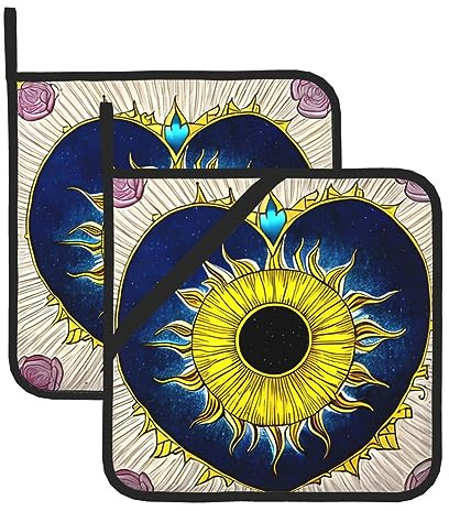 Set di presine da forno versatili a forma di cuore, per cucina, tavolo da pranzo, cucina e cottura