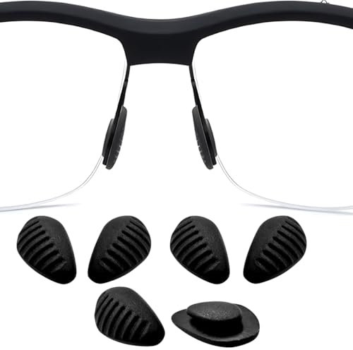 HiCycle2 Ersatz-Nasenpads für Nike-Brillen/Sonnenbrille, Silikon-Nasenpolster, Grau / Schwarz, 3 Paar, Schwarz