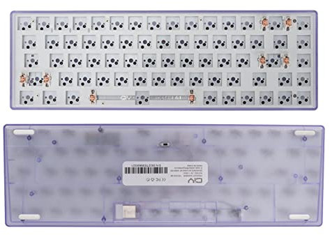 NMLLTB 68 Keys Modular Mechanical Keyboard, Wired Gaming Keyboard DIY Kit, 65% Layout, Switch Hot Swap, with Bottom Silencer, Custom Gaming Keyboard(White)(Purple)