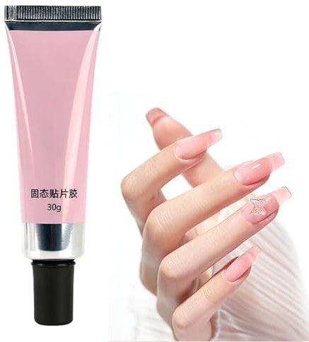 Xvilmaun Gel Glue for Nails,30g Clear Solid Nail Tips Gel - Acrylic Nail Glue, UV Gel Glue, Press Nail Adhesive, Super Strong, Soft Gel Nail Glue for Acrylic Nails