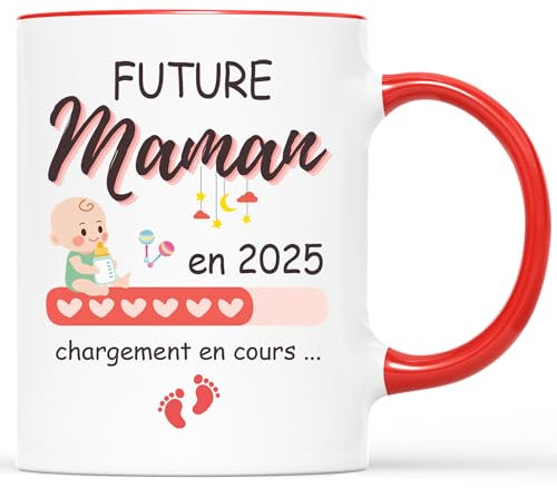 Cadeau Plus Mug Personnalisé Prénom - Tasse Future Maman - Cadeau Pour Une Future Maman, Cadeau Future Maman, Idée Cadeau Future Maman, Mug Future Maman, Tasse Future Maman