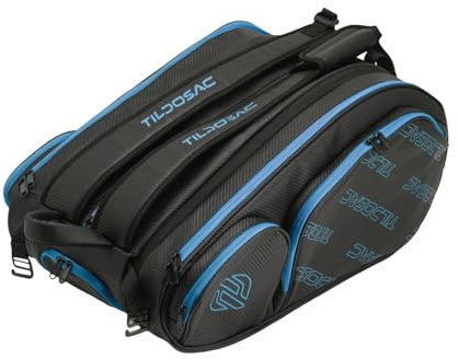 kowaku Tennis -Rucksack mit verstellbarem Schultergurt Tennisbeutel Pickleball -Tasche zum Camping, Schwarz Blau