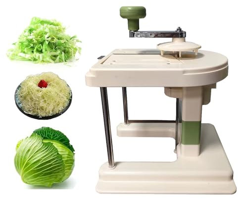 Déchiqueteuse à choux – Machine à découper les légumes manuelle avec 3 lames en acier inoxydable, déchiqueter 5 kg en 5 minutes, idéale pour les restaurants et la maison