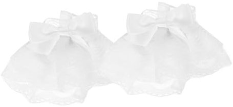 Healeved 1 Paar Spitzenärmel Für Frauen Kleid Spitzen-handgelenkhandschuhe Für Damen Spitzen-handgelenk-handschuhe Fingerlose Handgelenkmanschetten Kostümzubehör Stoff Weiß