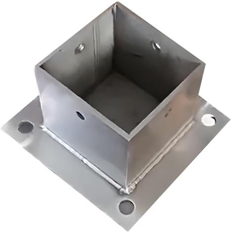 SFQEVHRZ Base di supporto per terrazze, base quadrata, 2 x 2, 4 x 4, 5 x 5, 6 x 6, 8 x 8, con raccordi, per cassetta delle lettere, pergola e ponte, ancoraggi in acciaio inox (125 x 125 mm), 1 pezzo