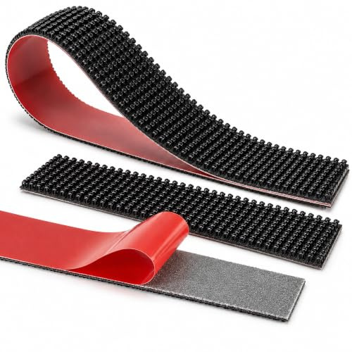 VELCRO® ALFA-LOK® PS-5310 - Cinta de sujeción autoenganchable de 25 mm, color negro, cinta de montaje resellable con adhesivo acrílico de alta energía superficial para vidrio, metal y plásticos
