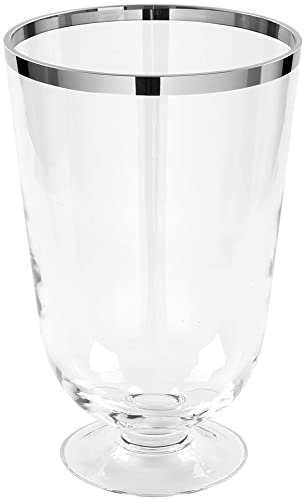 Fink Royal Windlicht aus Glas mit Platinumauflage in der Farbe Transparent-Gold, Maße: 20cm x 20cm x 30cm, 112043