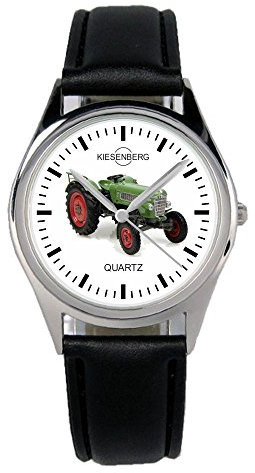 KIESENBERG Armbanduhr Farmer Traktor Schlepper Fahrer Geschenk Artikel Idee Fan Damen Herren Unisex Analog Quartz Lederarmband Uhr 36mm Durchmesser B-1621