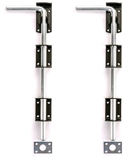 2X Large Garden Gate/Garage Door Drop Bolts - Floor/Ground/Stable Lock Catch
