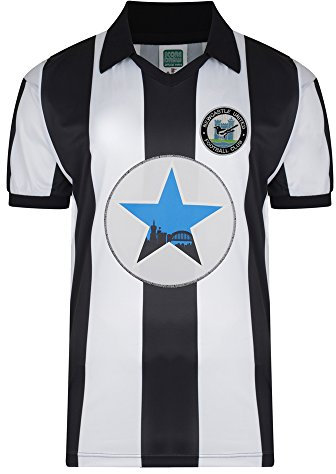 Newcastle United 1982 Retro Shirt Black/White Large Polyester