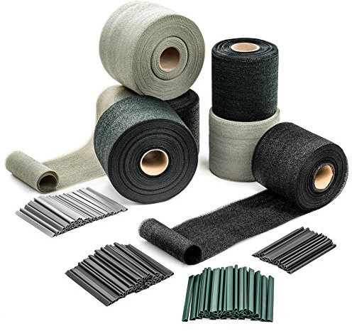 ESTEXO HDPE Sichtschutzstreifen für Doppelstabmatten, 19 cm x 35 m in Grau incl. Clips