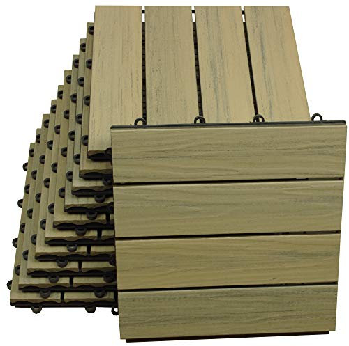 Top-Multi WPC Holz Fliese profiliert 30x30cm BRAUN 2 m²