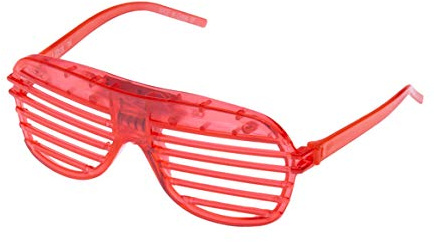 Ultra Red LED Shutter Glasses - Party Flashing Glasses with Lights - Neon Glasses Rave Accessories - Futuristic LED Glasses 6 Colour Rave Glasses - Light Up Glasses - Glow LED Sunglasses