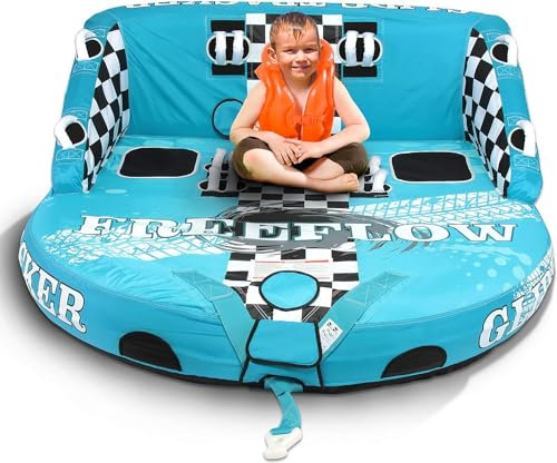 SereneLife Aufblasbares Schlauchboot- 2/3 Personen, Towable Tube für Wassersport, Ziehschlauchboot aus PVC, Für Seen & Flüsse, Einfach Aufzupumpen & Transportieren, Wassersport Tube für Bootfahren