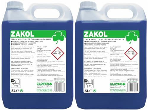 Clover Chemicals 501 Zakol Acidic Toilet Cleaner/Descaler, 5 L, Pack of 2