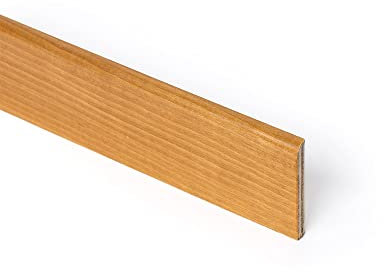 TWE - Tucci Wood Essence Battiscopa Legno Tanganika per Interni Made in Italy Resistente a Lavaggi Dimensione Tinto Naturale Confezione x1 (10x70x2400) mm