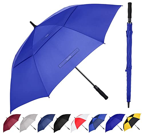 Baraida Golf Regenschirm Groß 54/62/68 Zoll Extra Groß Übergröße Doppeldach Belüftet Winddicht Wasserdicht Regenschirm, Automatisch Öffnen Golf Regenschirm für Männer und Frauen und Familie - - 157 cm