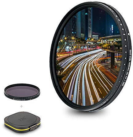 JJC 67 mm Variabler ND Filter ND2-ND2000 Neutral Graufilter für Canon EF-S 18-135 mm F3.5-5.6 RF 24-105 mm F4-7.1 EF-S 10-18 mm F4.5-5.6 für Sony FE 24-70 mm F4 Objektiv und andere 67 mm Gewinde Linse