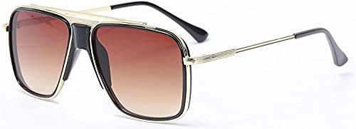 ZHONGWEI Reliable Metal Square Sunglasses for Men Women UV Protection Trendy Alloy Blenders Retro Designer Fashion Shady Rays (Color : Brown)