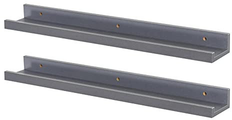 Harbour Housewares Schwebende Bild Ledge Wandregale - 57cm - Grau - Pack Von 2