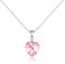 Philip Jones Collana Cuore Rosa Chiaro in Argento Sterling Creata con Cristalli Zircondia®