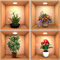 FOMIYES Lot de 4 autocollants muraux 3D amovibles pour pots de fleurs - Pour salon, chambre à coucher, cuisine