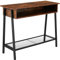tectake Konsolentisch mit Staufach, Konsole, 100 x 35 x 80,5 cm, Holz Flurtisch Sideboard mit Gitterablage, Industrie-Design, schwarzes Metallgestell in Trapezform (Industrial Dunkelbraun)